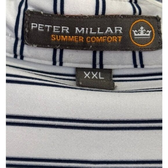 Peter Millar Summer Comfort Short Sleeved Striped Polo Shirt Men's Size XXL - Picture 4 of 6